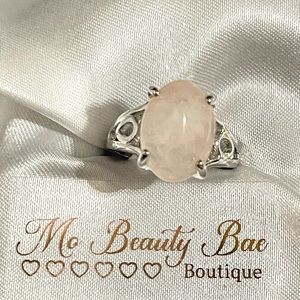 Pink Quartz Crystal Ring